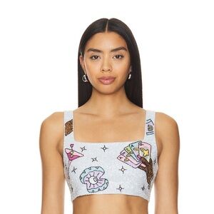 Oceanus Vegas Crop Top in Blue